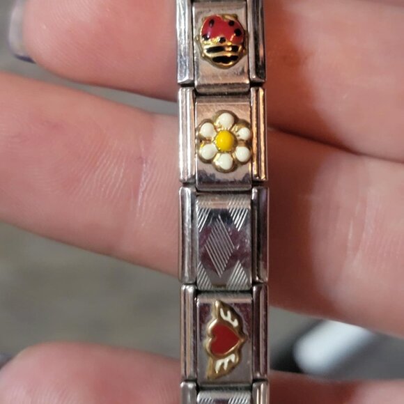 Vintage Y2K Italian Charm Bracelet 10 Charms 17 links Zoppini - Picture 6 of 10